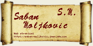 Šaban Moljković vizit kartica